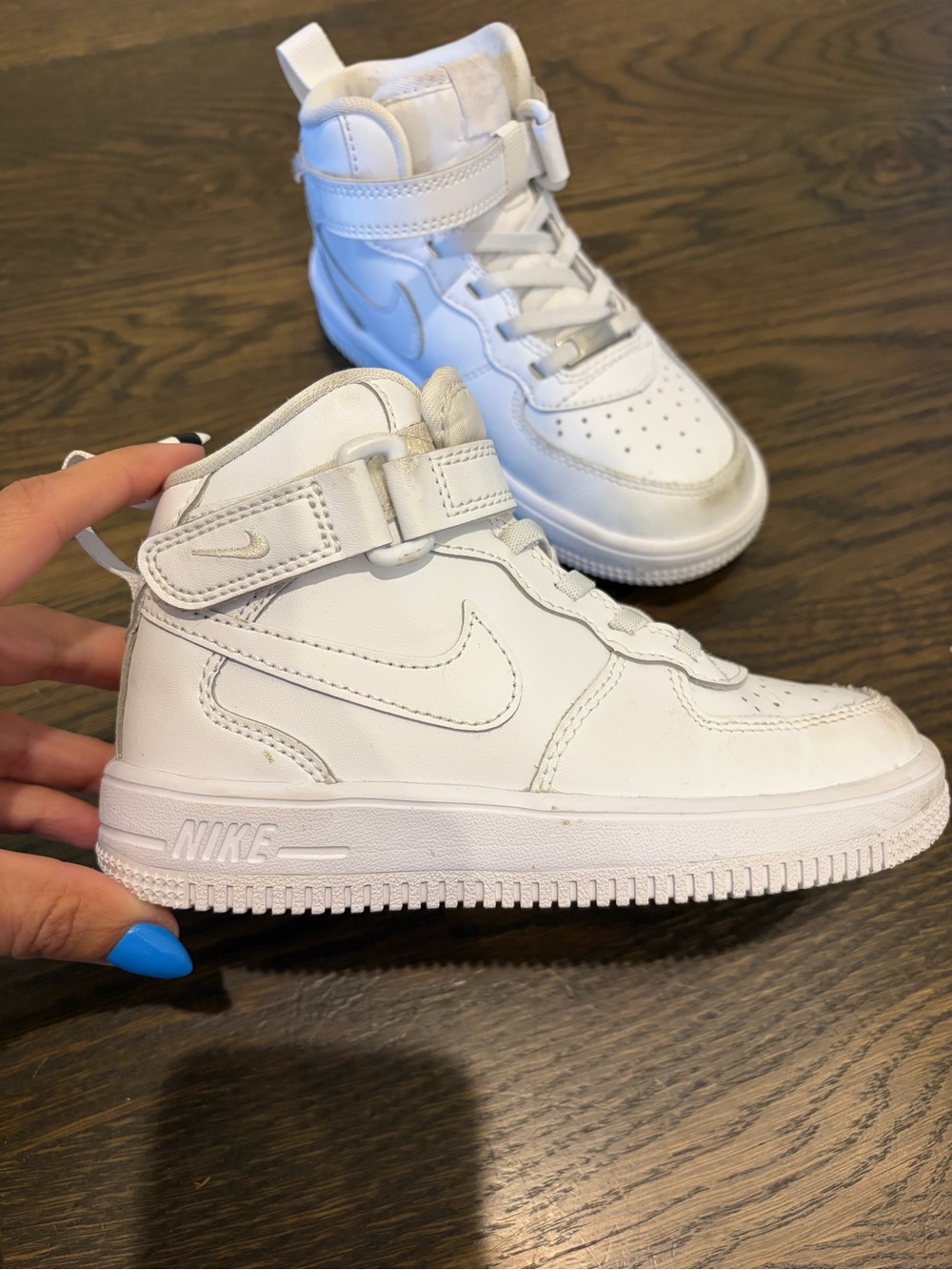 Nike White High-Top Kids' Sneakers with Strap